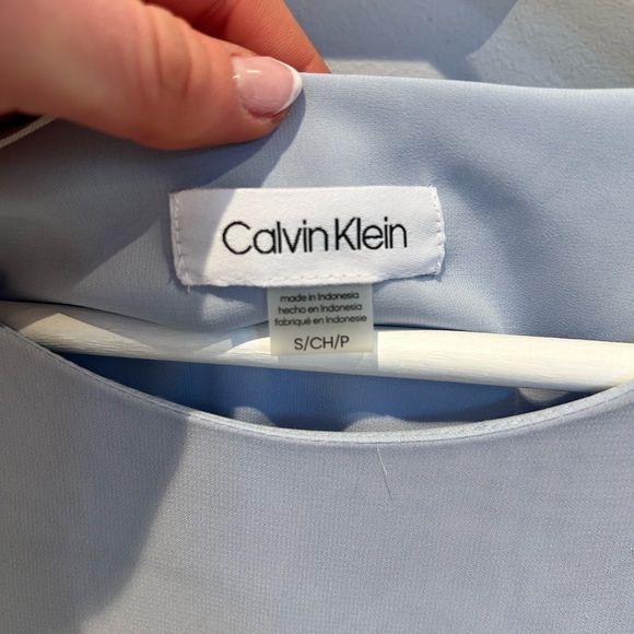 Calvin Klein Light Blue Layered Blouse - Picture 4 of 4